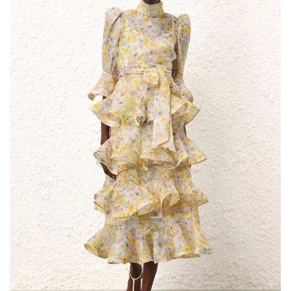 Zimmermann HARMONY TIERED MIDI DRESS in size 0. - Picture 2 of 5